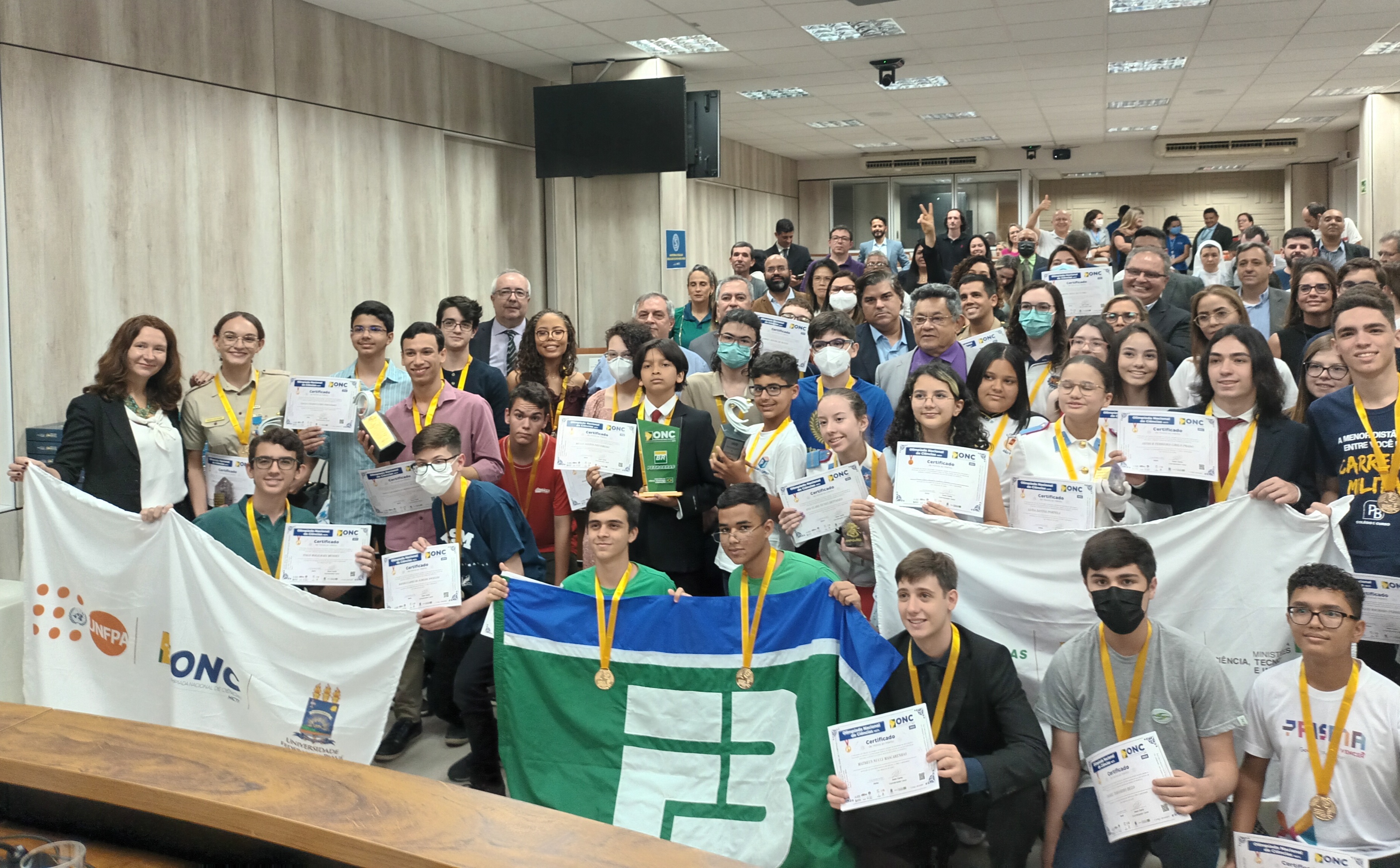 Os 40 estudantes mais destacados da Olimpíada foram premiados na cerimônia. Foto: ©UNFPA/Renatha Melo