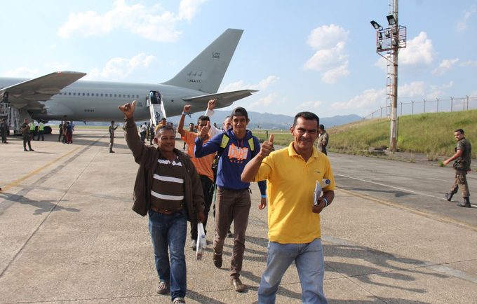 Em abril, venezuelanos desembarcaram em São Paulo no primeiro processo de interiorização apoiado por agências da ONU – Foto: Reynesson Damasceno/ACNUR