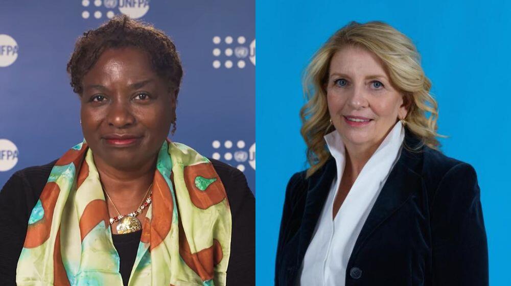 A Diretora Executiva do UNFPA, Dra. Natalia Kanem, e da Diretora Executiva do UNICEF, Catherine Russell. Foto: ©UNFPA/©UNICEF