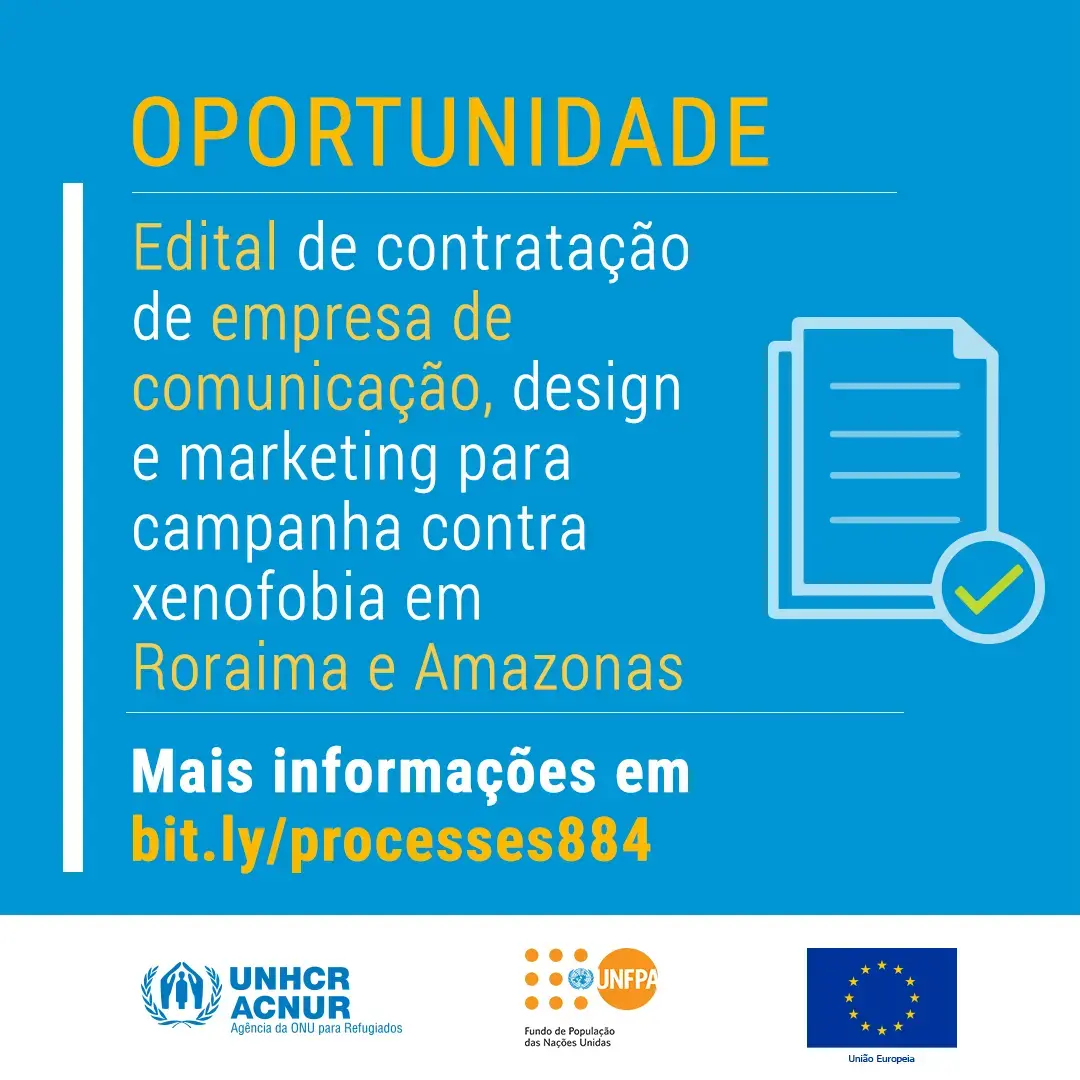  Contratação de empresa de comunicação, design e marketing para campanha contra xenofobia