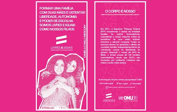 ONU marca o Dia da Visibilidade Lésbica com uma série de cards sobre direitos sexuais e reprodutivos