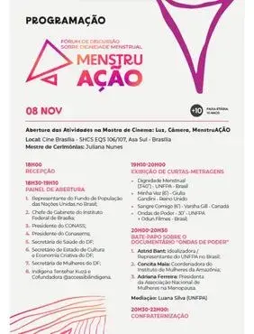 Programação | Fórum de Discussão sobre Dignidade Menstrual