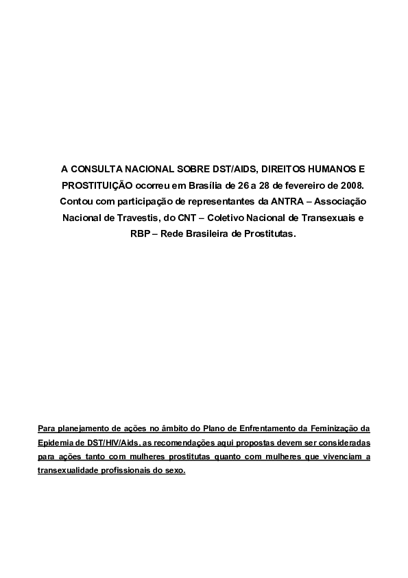 Consulta Nacional sobre DST, Aids, Direitos Humanos e Prostituição (2008)