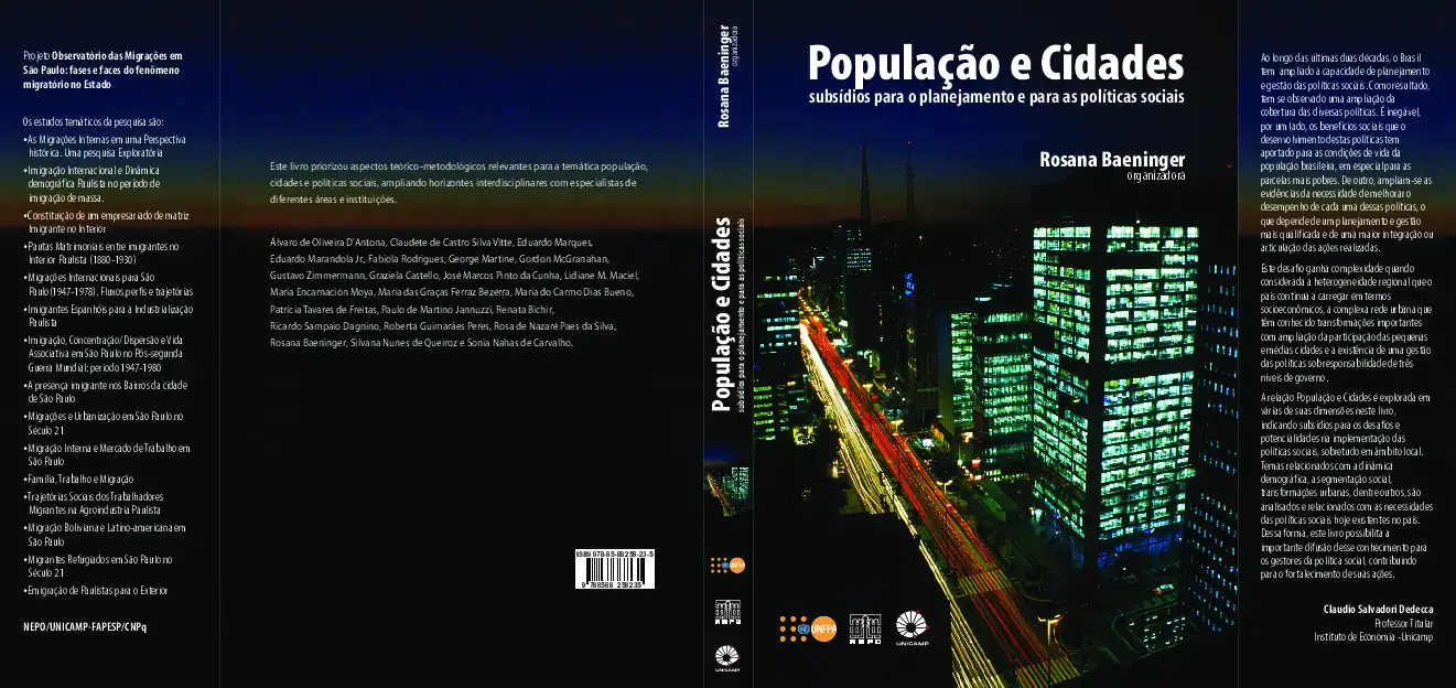 População e Cidades - Subsídios para o Planejamento e para as Políticas Sociais