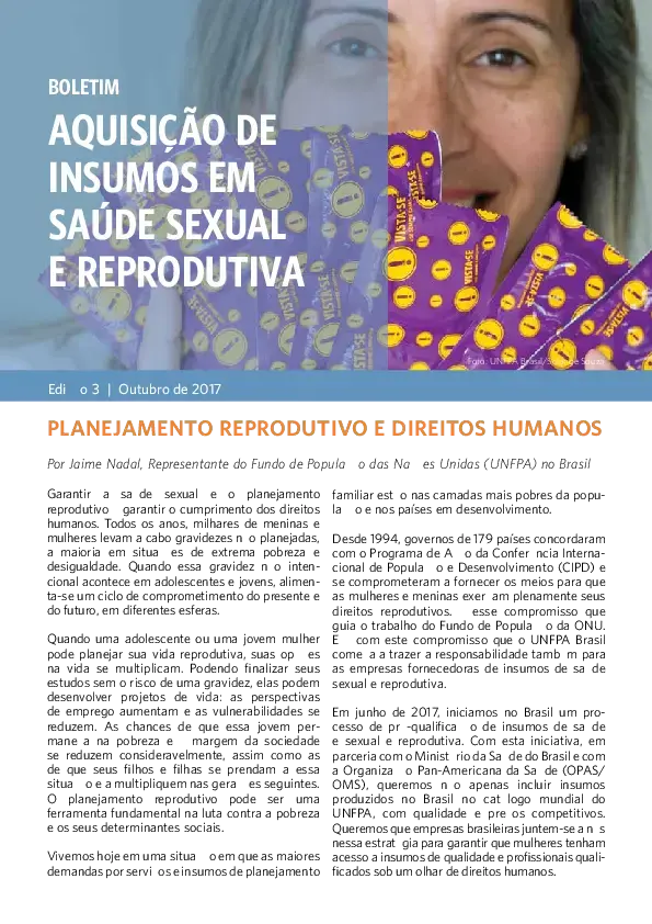 Boletim Aquisição de Insumos em Saúde Sexual e Reprodutiva - Ed. 3